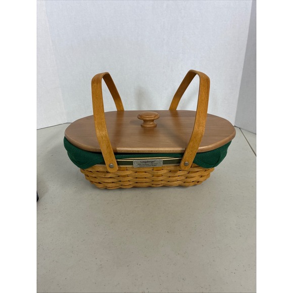 Longaberger Other - Longaberger 2006‎ Christmas Collection Natures Garland Basket Wood Lid Liner USA